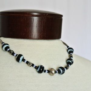 Vintage Sterling and Glass Bead Necklace